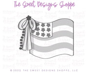 Cookie Cutters - Patriotic Flag with Bow - Cookie Cutter - The Sweet Designs Shoppe - TSDS - - 4th,4th July,4th of July,ALL,Banner,Cookie Cutter,fourth of July,Independence,New Year,Patriotic,Patriotric,Promocode,STL,USA