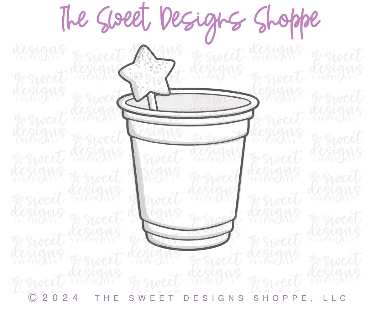 Cookie Cutters - Patriotic Red Cup - Cookie Cutter - The Sweet Designs Shoppe - TSDS - - 4th,4th July,4th of July,ALL,Birthday,Cookie Cutter,Food and Beverage,Food beverages,happybirthdday,Party,Patriotic,Patriotric,pool party,Promocode,STL,USA