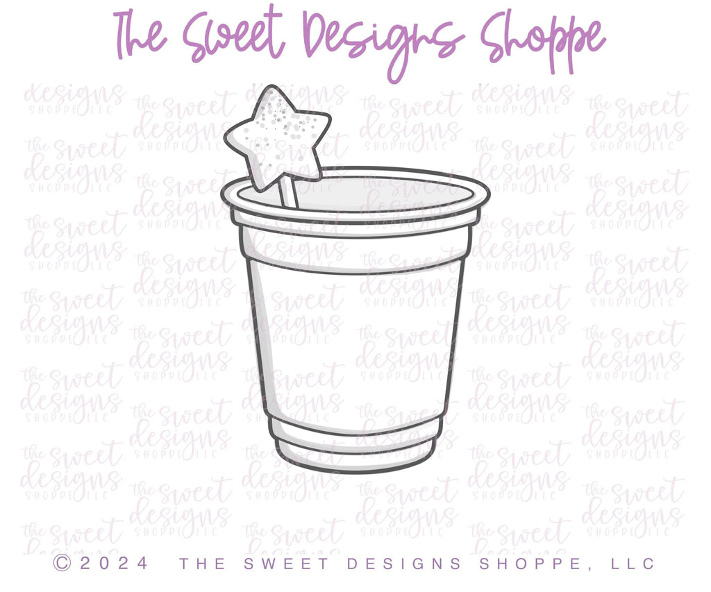 Cookie Cutters - Patriotic Red Cup - Cookie Cutter - The Sweet Designs Shoppe - TSDS - - 4th,4th July,4th of July,ALL,Birthday,Cookie Cutter,Food and Beverage,Food beverages,happybirthdday,Party,Patriotic,pool party,Promocode,USA