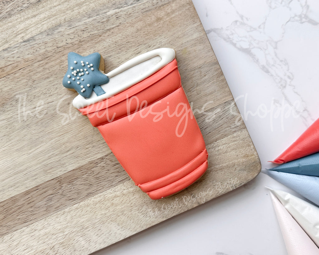 Cookie Cutters - Patriotic Red Cup - Cookie Cutter - The Sweet Designs Shoppe - TSDS - - 4th,4th July,4th of July,ALL,Birthday,Cookie Cutter,Food and Beverage,Food beverages,happybirthdday,Party,Patriotic,pool party,Promocode,USA