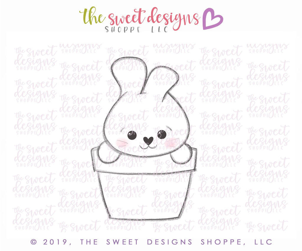 Cookie Cutters - Peeking Bunny - Cookie Cutter - The Sweet Designs Shoppe - - 2019, ALL, Animal, Bunny, Carrot, Cookie Cutter, East, Easter / Spring, easter collection 2019, Fruits and Vegetables, Nature, Promocode, Vegetable