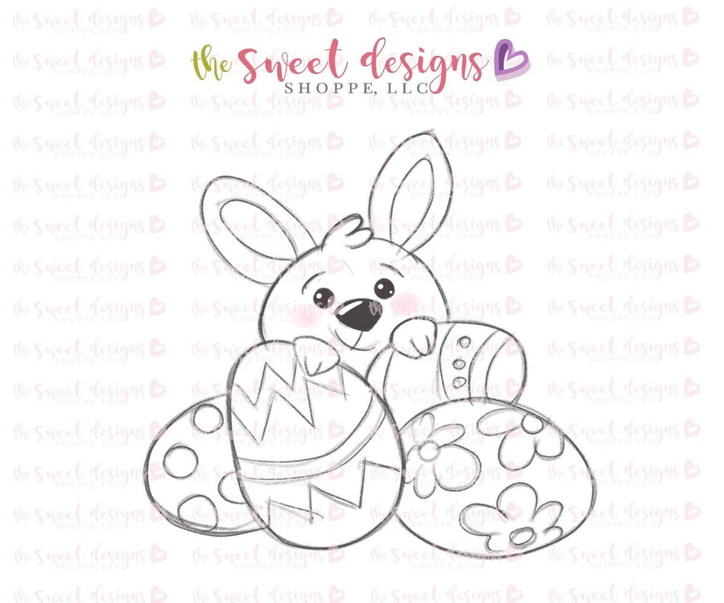 Cookie Cutters - Peeking Bunny Plaque 2018 - Cookie Cutter - The Sweet Designs Shoppe - - ALL, Animal, Animals, Bear, Cookie Cutter, Easter, Personalized, Plaque, Promocode, Valentines