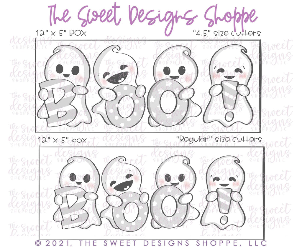 Cookie Cutters - Peeking Ghosts BOO Set - Cookie Cutters - The Sweet Designs Shoppe - TSDS - - ALL,Cookie Cutter,halloween,Halloween set,Halloween Sets,Mini Sets,Promocode,regular sets,set
