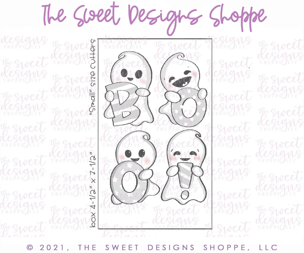 Cookie Cutters - Peeking Ghosts BOO Set - Cookie Cutters - The Sweet Designs Shoppe - TSDS - - ALL,Cookie Cutter,halloween,Halloween set,Halloween Sets,Mini Sets,Promocode,regular sets,set