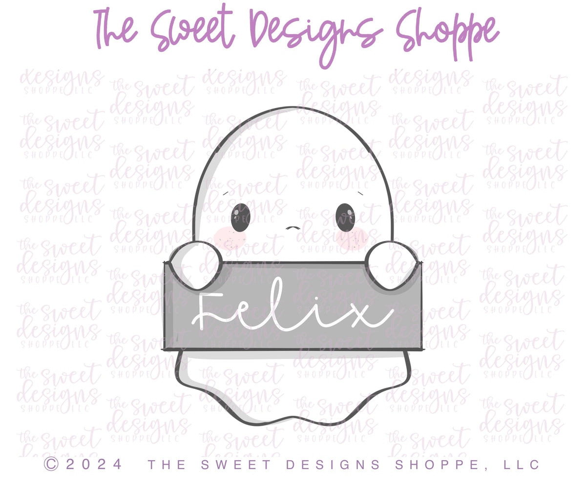 Cookie Cutters - Peeking Plaque Ghost - Cookie Cutter - The Sweet Designs Shoppe - TSDS - - ALL,Cookie Cutter,halloween,Promocode,STL