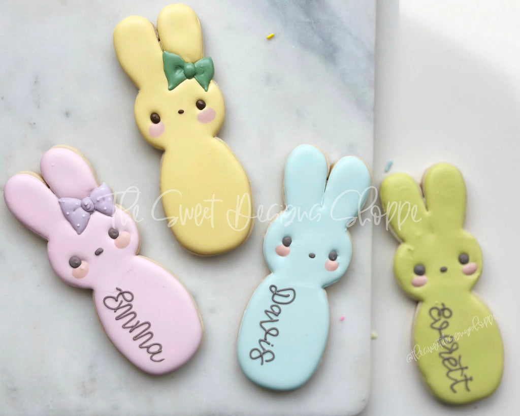 Cookie Cutters - Peeps Long and Skinny Cookie Cutters Set - Set of 2 - Cookie Cutters - Sweet Designs Shoppe - Set of 2 - One Size (5-3/4" Tall x 2" Wide) - ALL, Animal, Animals, Animals and Insects, bunny, Cookie Cutter, Easter, Easter / Spring, Mini Sets, Promocode, regular sets, set