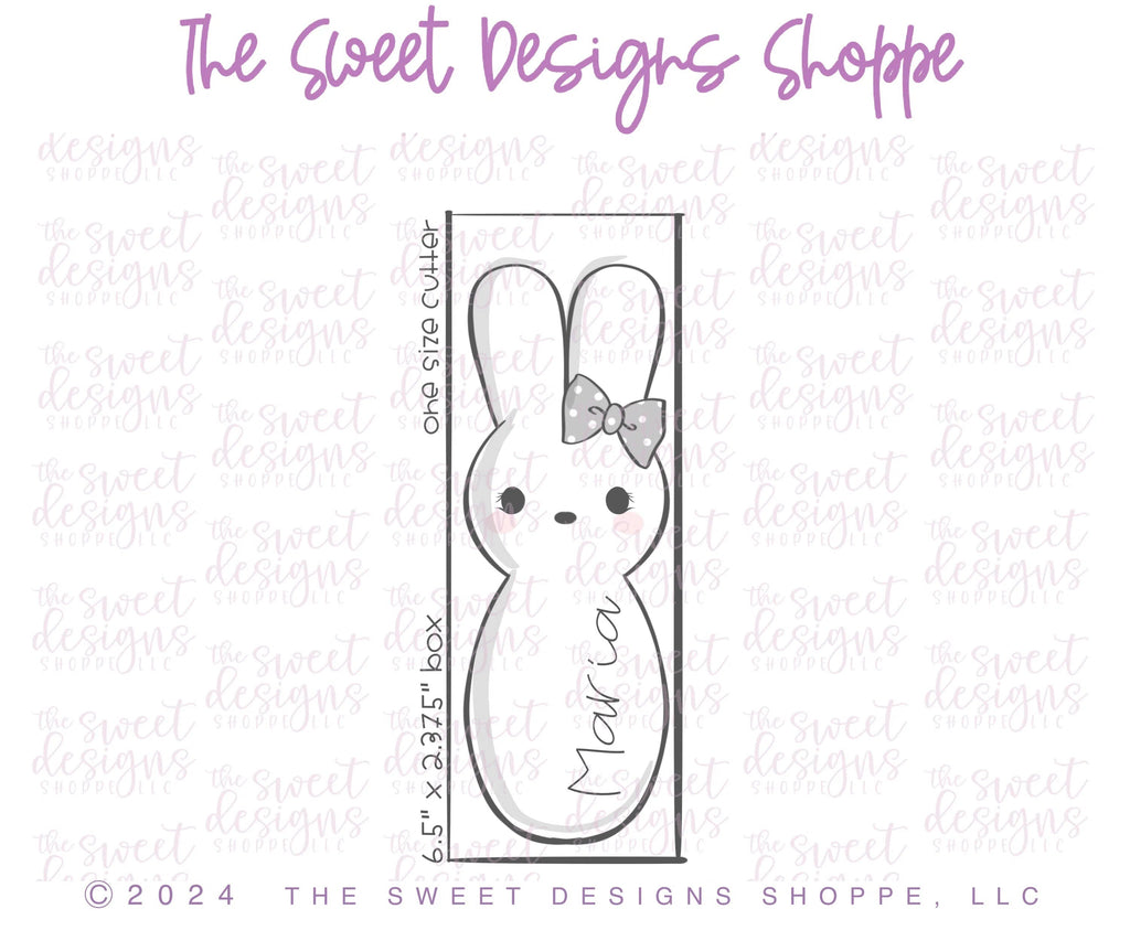 Cookie Cutters - Peeps Long and Skinny with bow- Cookie Cutter - Sweet Designs Shoppe - One Size (5-3/4" Tall x 2" Wide) - ALL, Animal, Animals, Animals and Insects, Cookie Cutter, easter, Easter / Spring, peep, peeps, Promocode