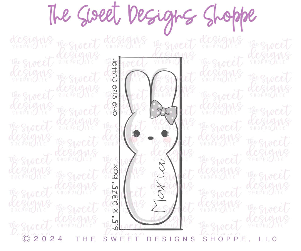 Cookie Cutters - Peeps Long and Skinny with bow- Cookie Cutter - The Sweet Designs Shoppe - One Size (5-3/4" Tall x 2" Wide) - ALL, Animal, Animals, Animals and Insects, Cookie Cutter, easter, Easter / Spring, peep, peeps, Promocode