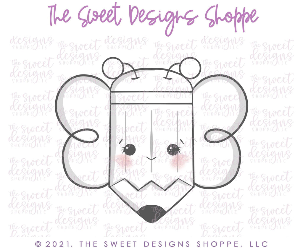 Cookie Cutters - Pencil Bee - Cookie Cutter - The Sweet Designs Shoppe - - ALL, Animal, Animals, Animals and Insects, back to school, Cookie Cutter, Grad, graduations, Promocode, School, School / Graduation, School Bus, school supplies