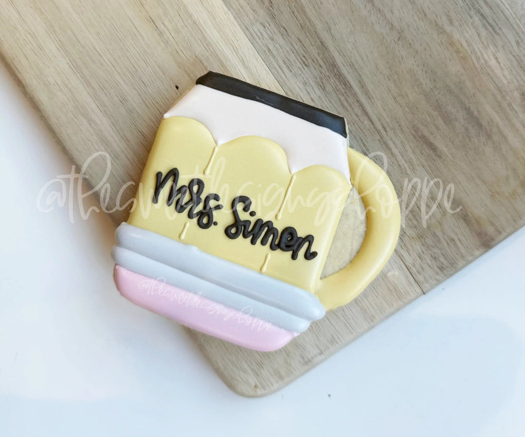 Cookie Cutters - Pencil Mug - Cookie Cutter - The Sweet Designs Shoppe - - ALL, back to school, Coffee, kids, Kids / Fantasy, mug, mugs, Promocode, School, School / Graduation, school supplies, Teacher, Teacher Appreciation