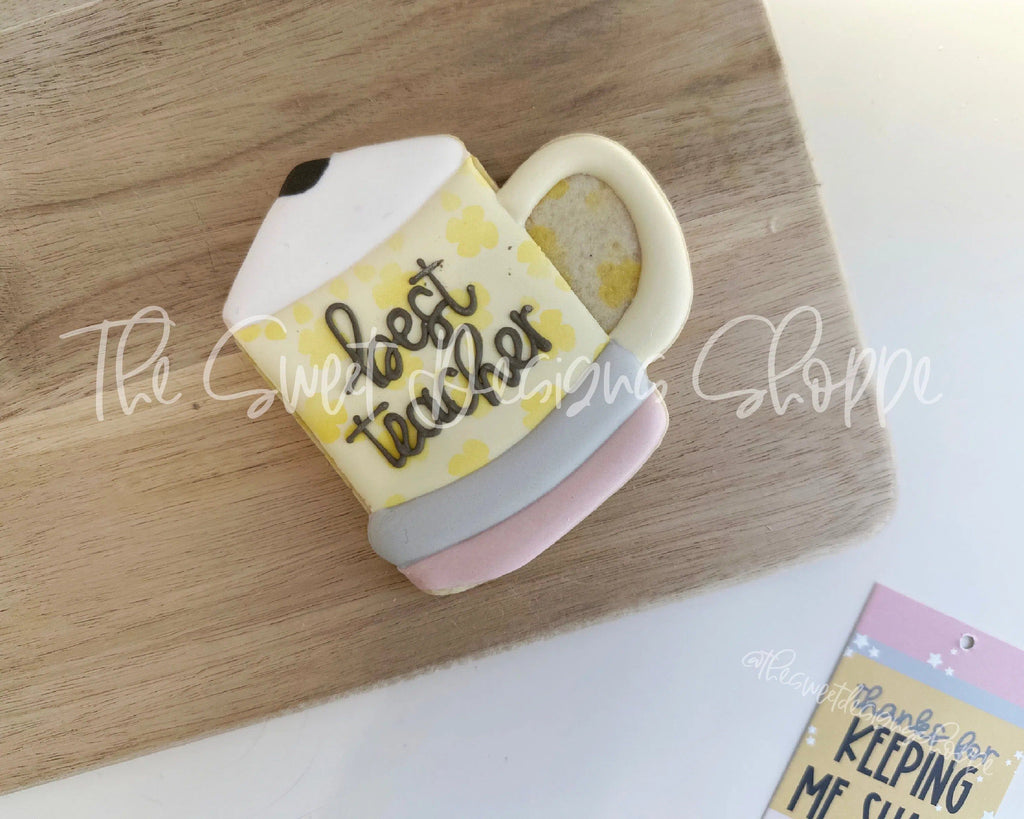 Cookie Cutters - Pencil Mug with Cap - Cookie Cutter - The Sweet Designs Shoppe - - ALL, back to school, Coffee, kids, Kids / Fantasy, mug, mugs, Promocode, School, School / Graduation, school supplies, Teacher, Teacher Appreciation