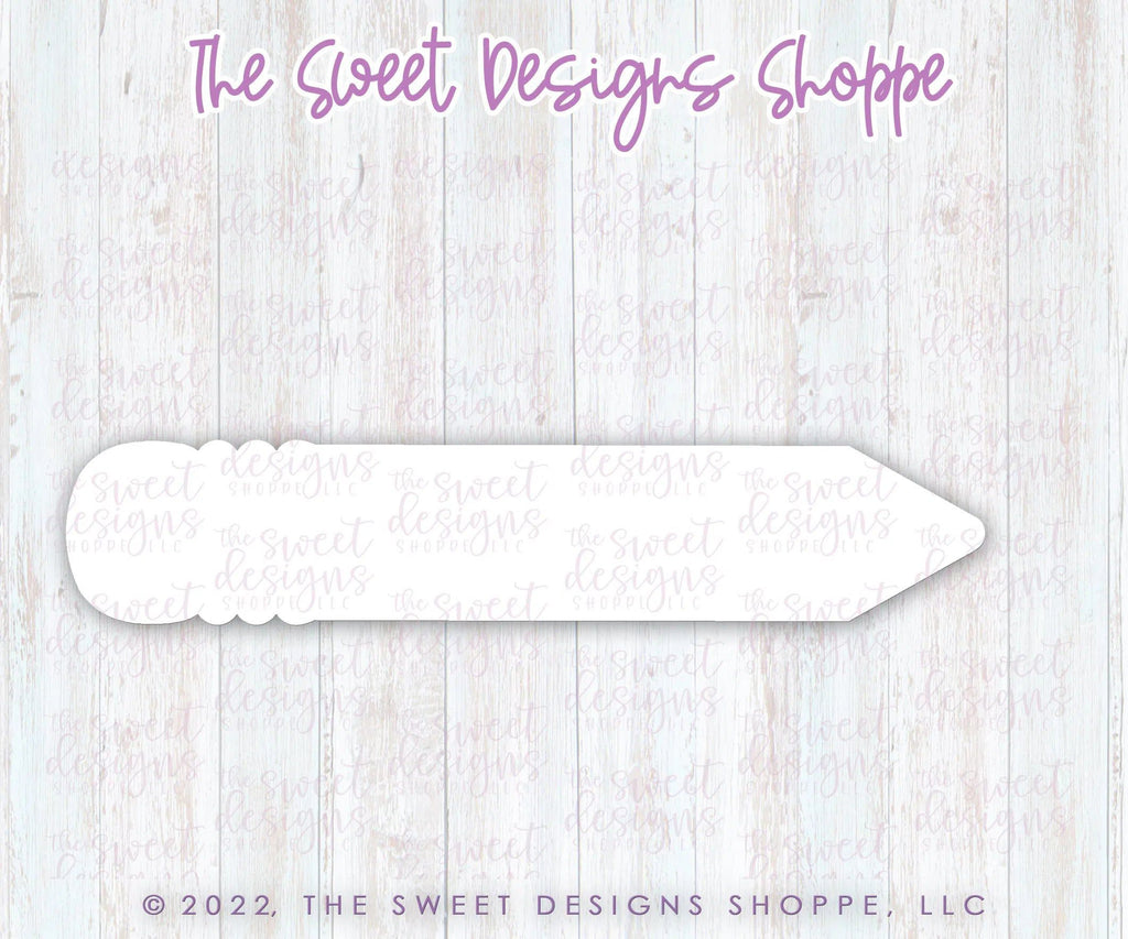 Cookie Cutters - Pencil Plaque 7.75" x 1.5" - Cookie Cutter - The Sweet Designs Shoppe - OverSize (7-3/4" Wide x 1-1/2" Tall) - ALL, back to school, Cookie Cutter, Plaque, Plaques, PLAQUES HANDLETTERING, Promocode, School, School / Graduation, school supplies, Teacher, Teacher Appreciation