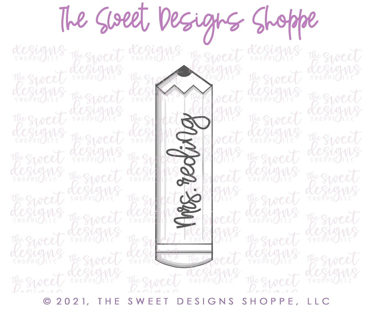 Cookie Cutters - Pencil Super Tall - Cookie Cutter - The Sweet Designs Shoppe - TSDS - - ALL,back to school,Cookie Cutter,Grad,graduations,Promocode,School,School / Graduation,School Bus,school supplies,STL