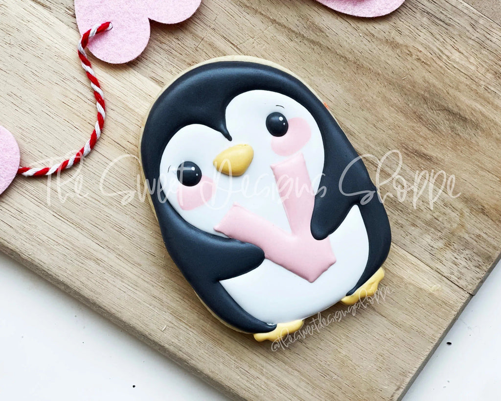 Cookie Cutters - Penguin Holding Heart - Cookie Cutter - The Sweet Designs Shoppe - - ALL, Animals, Christmas, Christmas / Winter, Christmas Cookies, Cookie Cutter, modern, Promocode, valentine, valentines