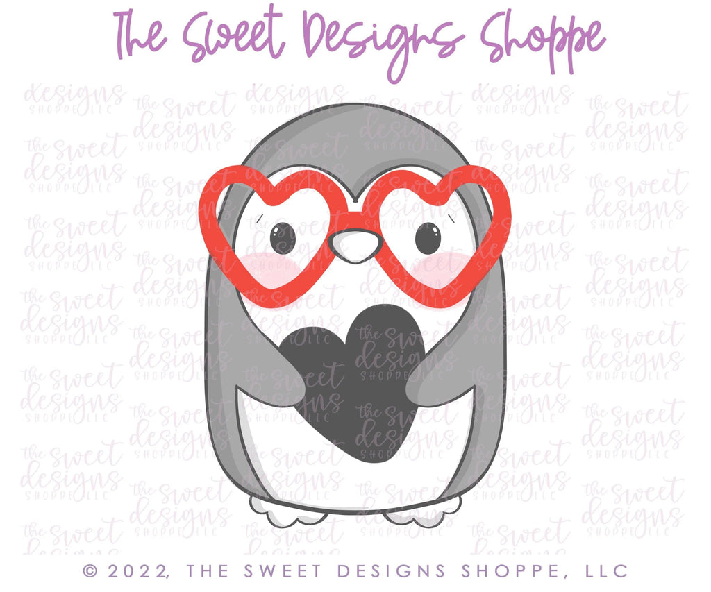 Cookie Cutters - Penguin with Heart Glasses- Cookie Cutter - The Sweet Designs Shoppe - - ALL, Animal, Animals, Christmas, Christmas / Winter, Christmas Cookies, Cookie Cutter, modern, Promocode, valentine, valentines