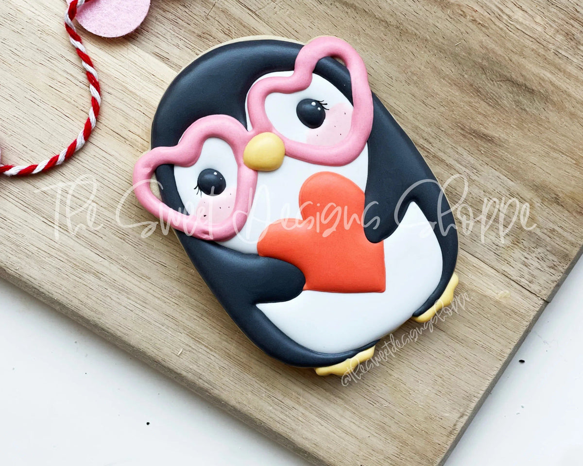 Cookie Cutters - Penguin with Heart Glasses- Cookie Cutter - The Sweet Designs Shoppe - TSDS - - ALL,Animal,Animals,Christmas,Christmas / Winter,Christmas Cookies,Cookie Cutter,modern,Promocode,STL,valentine,valentines