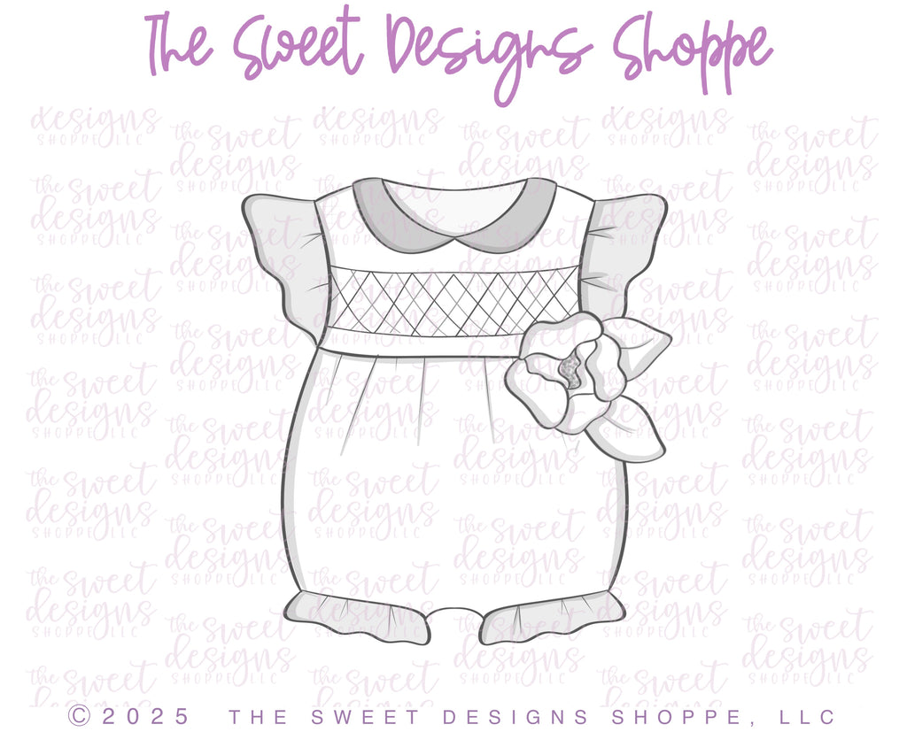 Cookie Cutters - Peony Baby Romper - Cookie Cutter - The Sweet Designs Shoppe - TSDS - - ALL,Baby,Baby / Kids,Baby Boy,baby girl,baby shower,baby toys,babyshower,Clothes,clothing,Clothing / Accessories,Cookie Cutter,Onesie,onsie,Promocode,STL