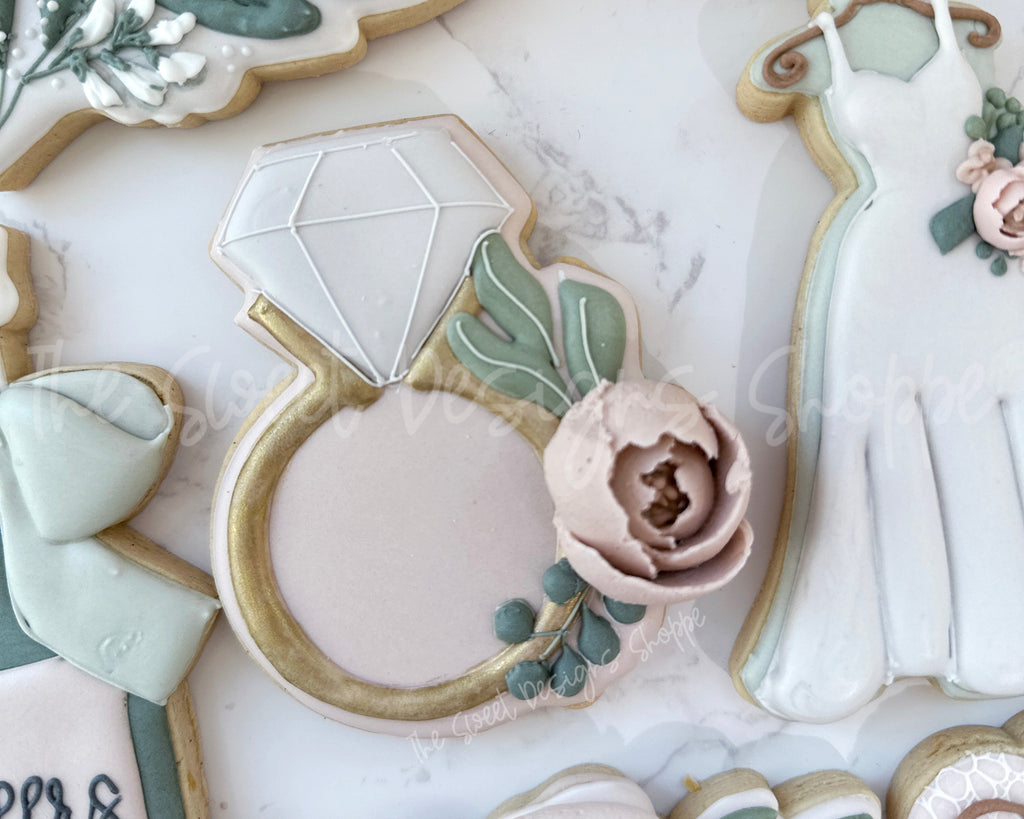 Cookie Cutters - Peony Engagement Ring - Cookie Cutter - The Sweet Designs Shoppe - TSDS - - Accesories,Accessories,accessory,ALL,Bachelorette,Bride,Clothing / Accessories,Cookie Cutter,Flower,Flowers,jewellery,jewelry,Leaves and Flowers,Married,Promocode,STL,Wedding