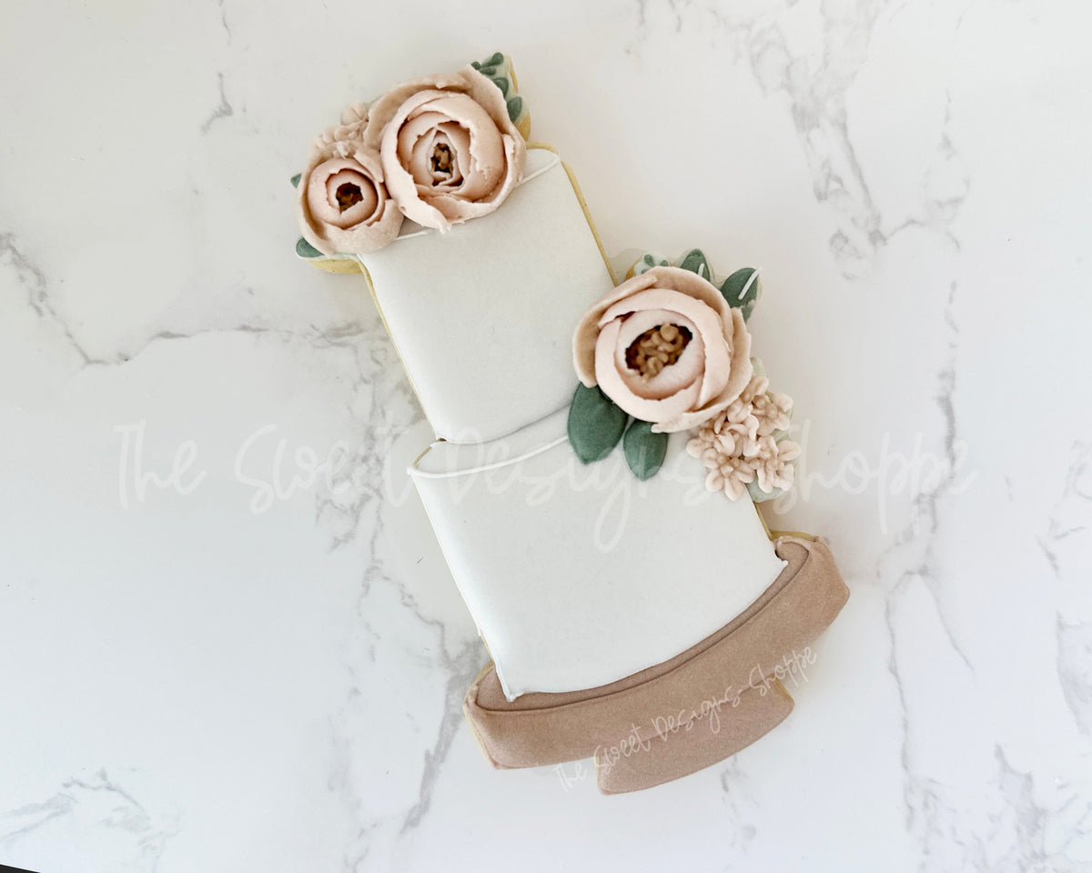 Cookie Cutters - Peony Wedding Cake - Cookie Cutter - The Sweet Designs Shoppe - TSDS - - ALL,Bachelorette,Birthday,Bridal,Bridal Shower,cake,Christmas,Christmas / Winter,Cookie Cutter,Food,Food & Beverages,Promocode,STL,Sweet,Sweets,Wedding,Wedding Favors