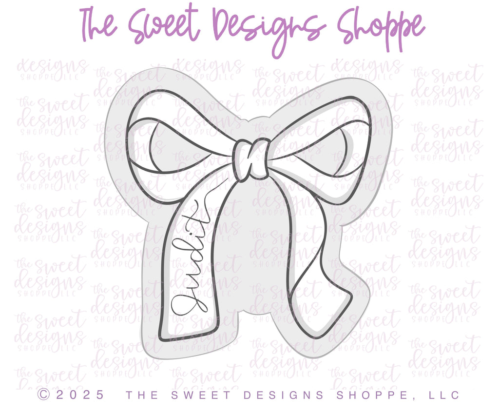 Cookie Cutters - Personalized Bow - Cookie Cutter - The Sweet Designs Shoppe - - Accesories,Accessories,accessory,ALL,Baby / Kids,ballet,Birthday,Bow,bows,Christmas,Clothing / Accessories,Cookie Cutter,kids,Kids / Fantasy,new,Promocode,STL,valentine,Valentines,Wedding