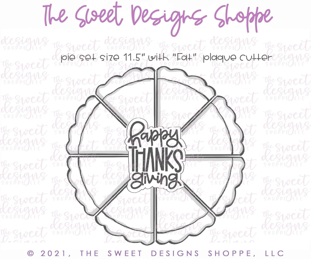 Cookie Cutters - Pie Platter Set ( Slice and Plaque) - Cookie Cutter - The Sweet Designs Shoppe - TSDS - - ALL,apple,Cookie Cutter,Fall,Fall / Thanksgiving,Food and Beverage,Food beverages,handlettering,Mini Set,Mini Sets,Plaque,Plaques,PLAQUES HANDLETTERING,platter,Promocode,Pumpkin,regular sets,Set,sets,Sweet,Sweets,Tiny Set,Tiny sets