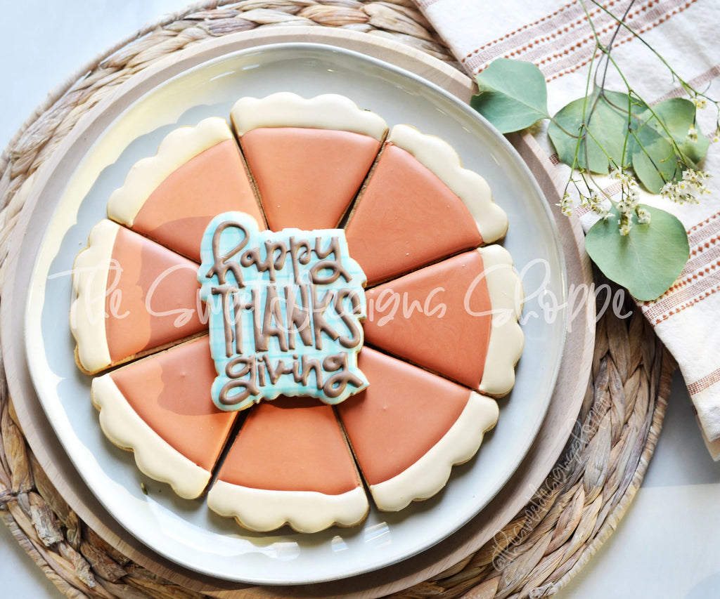 Cookie Cutters - Pie Platter Set ( Slice and Plaque) - Cookie Cutter - The Sweet Designs Shoppe - TSDS - - ALL,apple,Cookie Cutter,Fall,Fall / Thanksgiving,Food and Beverage,Food beverages,handlettering,Mini Set,Mini Sets,Plaque,Plaques,PLAQUES HANDLETTERING,platter,Promocode,Pumpkin,regular sets,Set,sets,Sweet,Sweets,Tiny Set,Tiny sets