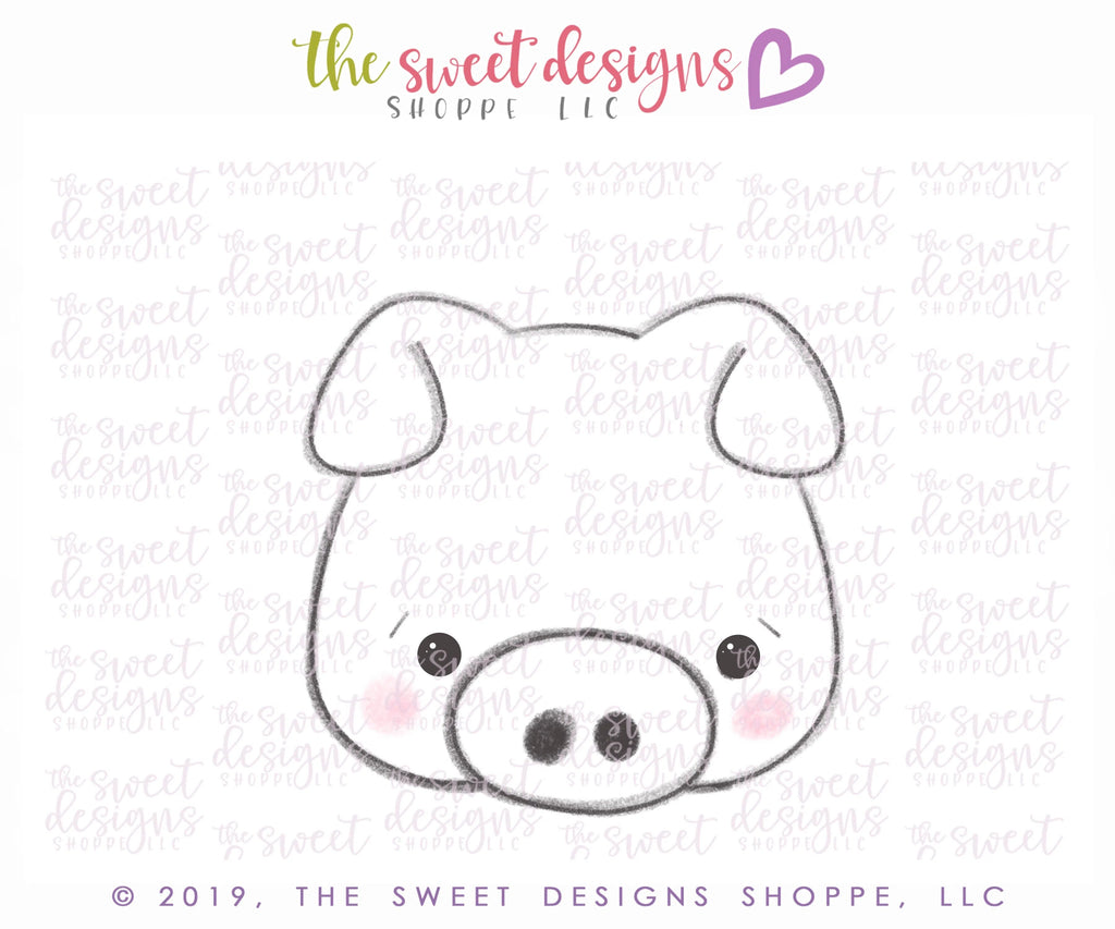 Cookie Cutters - Pig Face 2019 - Cutter - Sweet Designs Shoppe - - 2019, ALL, Animal, Animals, Barn, Cookie Cutter, Promocode