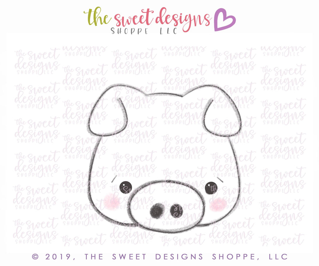 Cookie Cutters - Pig Face 2019 - Cookie Cutter - The Sweet Designs Shoppe - - 2019, ALL, Animal, Animals, Barn, Cookie Cutter, Promocode