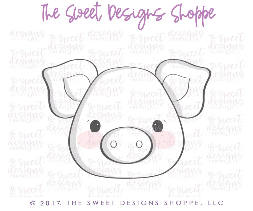 Cookie Cutters - Pig Face v2- Cookie Cutter - Sweet Designs Shoppe - - ALL, Animal, Animals, Cookie Cutter, Far, Pig, Promocode