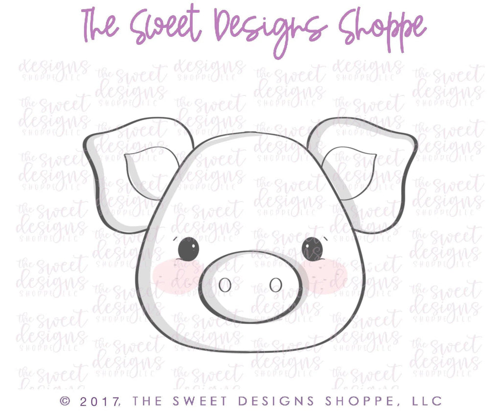 Cookie Cutters - Pig Face v2- Cookie Cutter - The Sweet Designs Shoppe - - ALL, Animal, Animals, Cookie Cutter, Far, Pig, Promocode