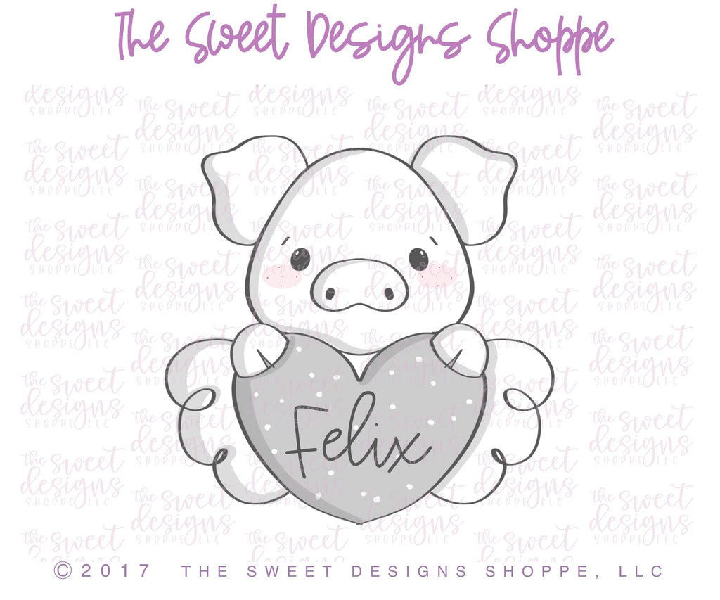 Cookie Cutters - Pig Plaque - Cookie Cutter - Sweet Designs Shoppe - - ALL, Animal, Animals, Cookie Cutter, Farm, Pig, Promocode, Valentines
