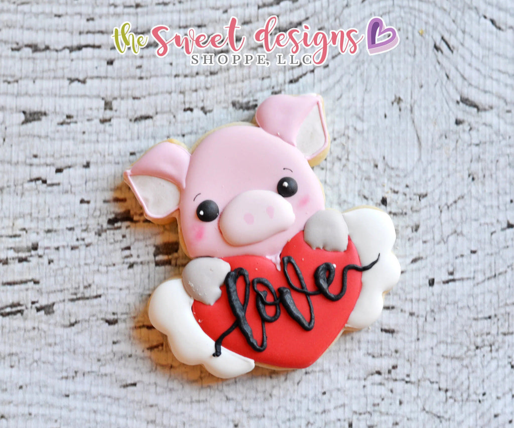 Cookie Cutters - Pig Plaque - Cookie Cutter - The Sweet Designs Shoppe - - ALL, Animal, Animals, Cookie Cutter, Farm, Pig, Promocode, Valentines