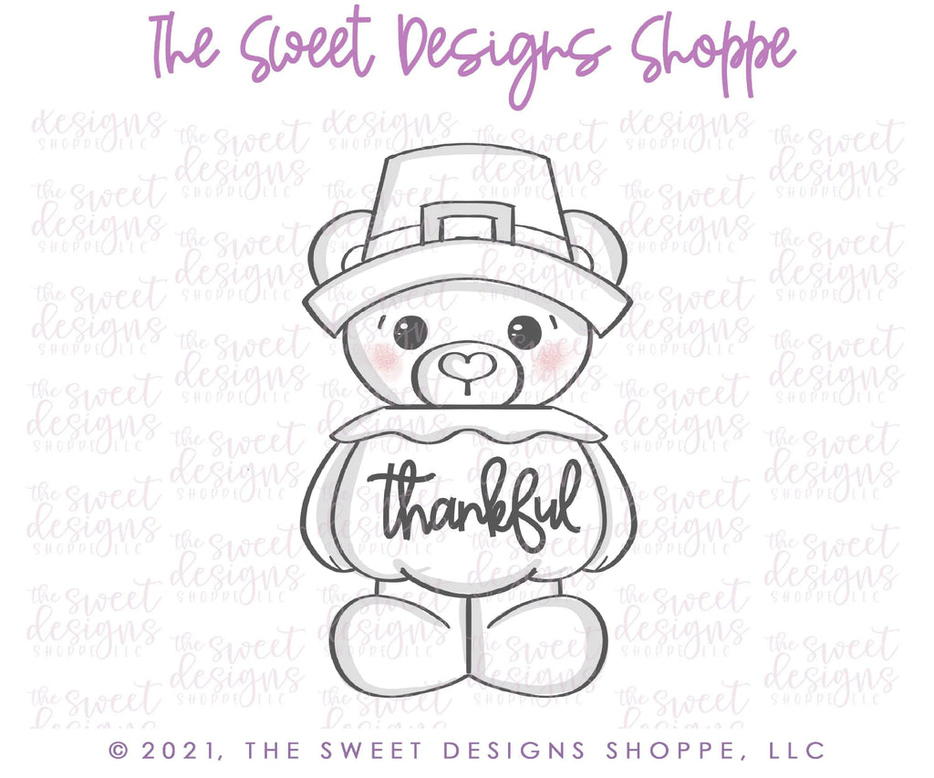 Cookie Cutters - Pilgrim Bear - Cookie Cutter - The Sweet Designs Shoppe - - ALL, Animal, Animals, Animals and Insects, Cookie Cutter, Fall / Thanksgiving, kids, Kids / Fantasy, Promocode, thank, Thank You, thanks, thanksgiving