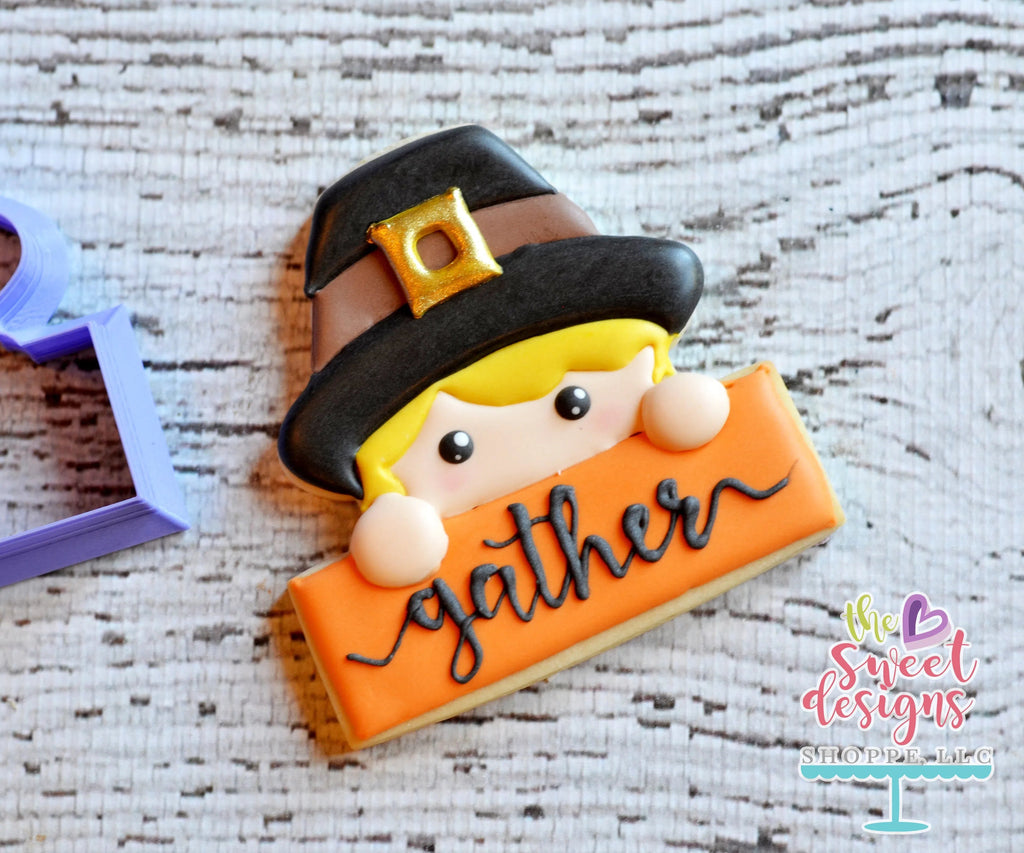 Cookie Cutters - Pilgrim Boy Plaque - Cookie Cutter - Sweet Designs Shoppe - - ALL, boy, Cookie Cutter, Fall, Fall / Halloween, Fall / Thanksgiving, Halloween, Plaque, Promocode, thanksgiving