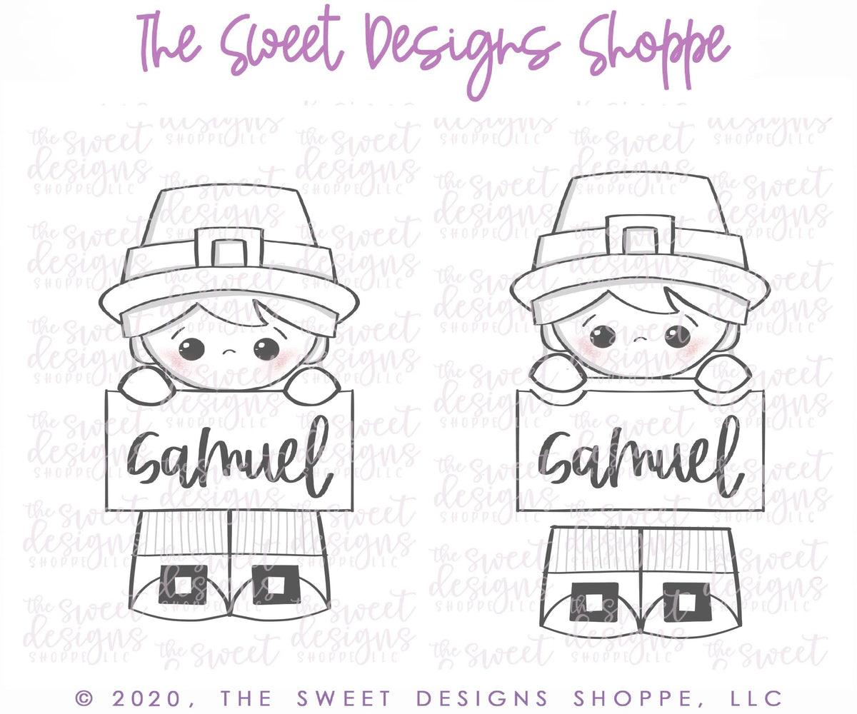 Cookie Cutters - Pilgrim Boy Set - Cookie Cutters - The Sweet Designs Shoppe - TSDS - - ALL,Cookie Cutter,Fall / Thanksgiving,Mini Set,Mini Sets,Promocode,regular sets,set,sets,thanksgiving