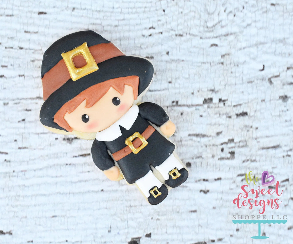 Cookie Cutters - Pilgrim Boy v2 - Cookie Cutter - Sweet Designs Shoppe - - ALL, boy, Cookie Cutter, Fall, Fall / Halloween, Fall / Thanksgiving, Halloween, Promocode, thanksgiving