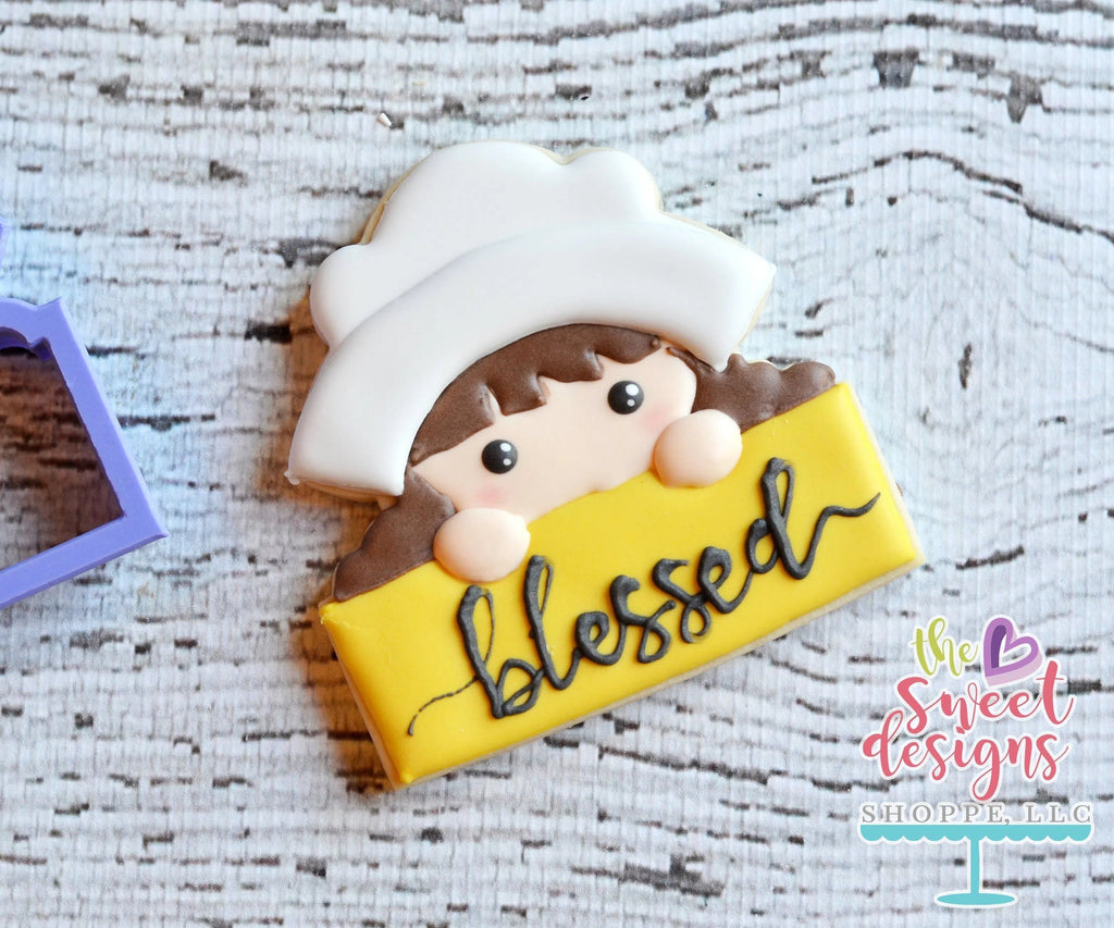 Cookie Cutters - Pilgrim Girl Plaque - Cookie Cutter - The Sweet Designs Shoppe - TSDS - - ALL,Cookie Cutter,Fall,Fall / Halloween,Fall / Thanksgiving,Girl,Halloween,Plaque,Promocode,thanksgiving