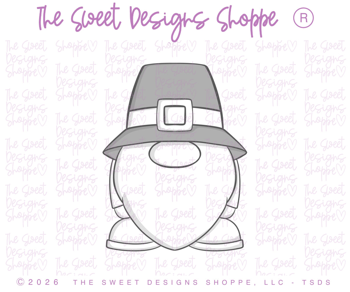 Cookie Cutters - Pilgrim Gnome - Cookie Cutter - The Sweet Designs Shoppe - TSDS - - ALL,Cookie Cutter,Fall / Thanksgiving,fruit,gnome,new,pilgrim gnome,Promocode,STL,thanksgiving