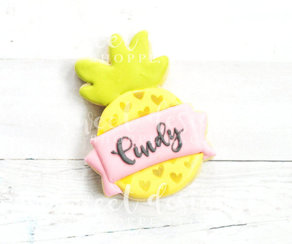 Cookie Cutters - Pineapple with Ribbon - Cookie Cutter - The Sweet Designs Shoppe - - ALL, beach, Cookie Cutter, Customize, Fantasy, Food, Food & Beverages, fruit, fruits, Fruits and Vegetables, pool, pool party, Promocode, Summer