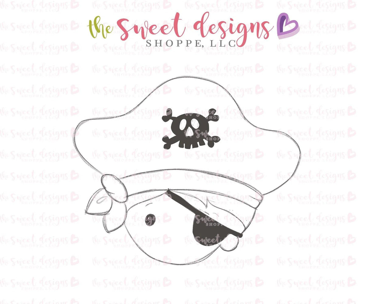 Cookie Cutters - Pirate Boy Face With Hat Felix - Cookie Cutter - The Sweet Designs Shoppe - TSDS - - ALL,beach,Cookie Cutter,Fantasy,Promocode,STL,summer,under the sea