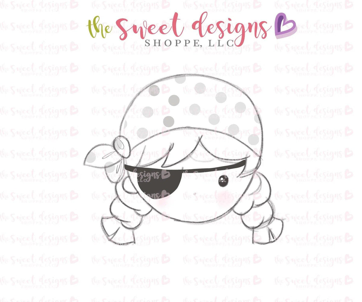 Cookie Cutters - Pirate Girl Face With Bandana - Cookie Cutter - The Sweet Designs Shoppe - TSDS - - ALL,beach,Cookie Cutter,Fantasy,Promocode,STL,summer,under the sea