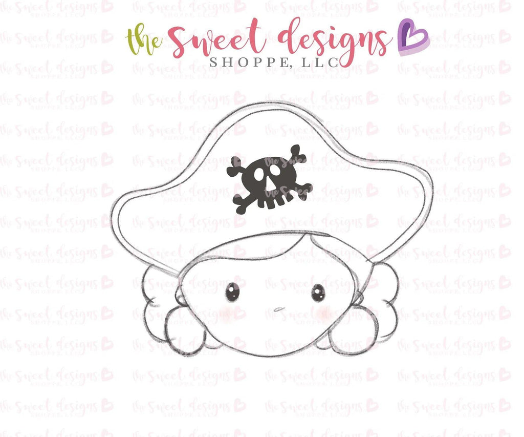 Cookie Cutters - Pirate Girl Face With Hat - Cookie Cutter - The Sweet Designs Shoppe - - ALL, beach, Cookie Cutter, Fantasy, pool, Promocode, summer, under the sea