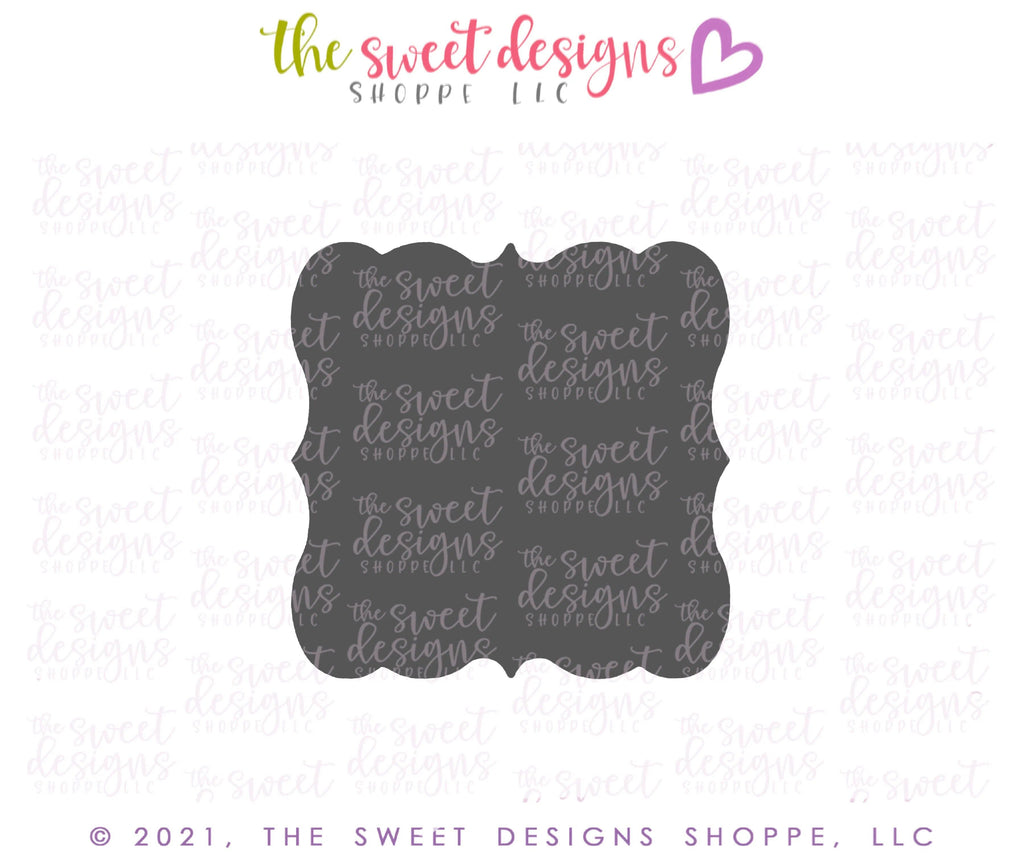Cookie Cutters - Plaque One Square- Cookie Cutter - The Sweet Designs Shoppe - TSDS - - ALL,Bunting,Cookie Cutter,cookie cutters,Customize,Plaque,Promocode,STL