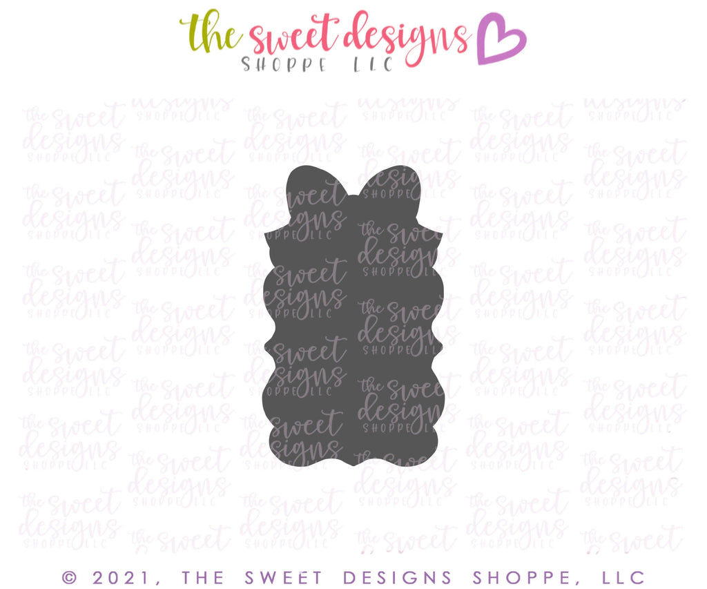 Cookie Cutters - Plaque One Vertical with Bow v2- Cookie Cutter - The Sweet Designs Shoppe - - ALL, Cookie Cutter, Customize, Easter / Spring, Plaque, Promocode