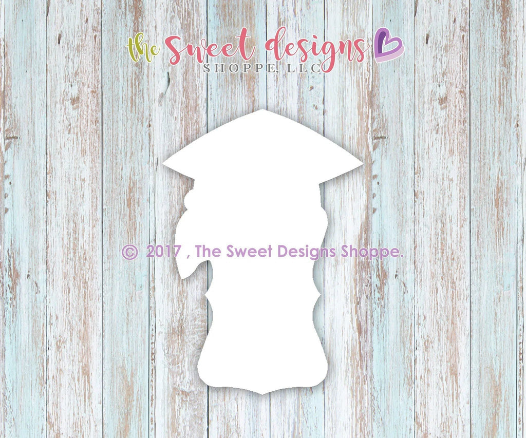 Cookie Cutters - Plaque with Graduation Cap v2- Cookie Cutter - The Sweet Designs Shoppe - - ALL, celebration, Cookie Cutter, Customize, Grad, graduation, graduations, Plaque, Promocode, School, School / Graduation