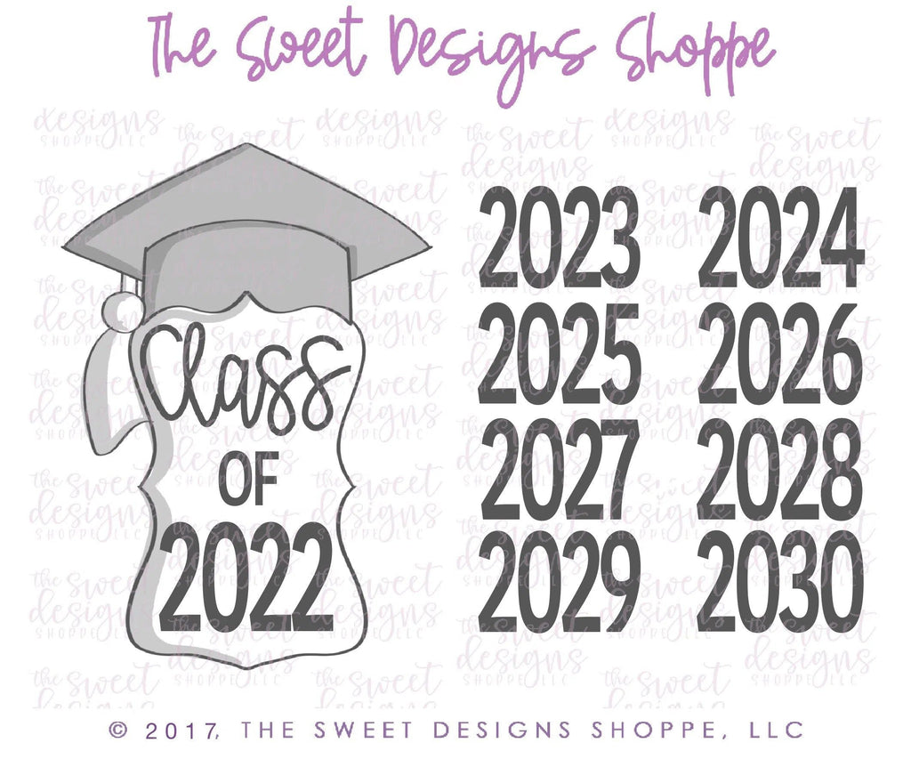 Cookie Cutters - Plaque with Graduation Cap v2- Cookie Cutter - The Sweet Designs Shoppe - - ALL, celebration, Cookie Cutter, Customize, Grad, graduation, graduations, Plaque, Promocode, School, School / Graduation