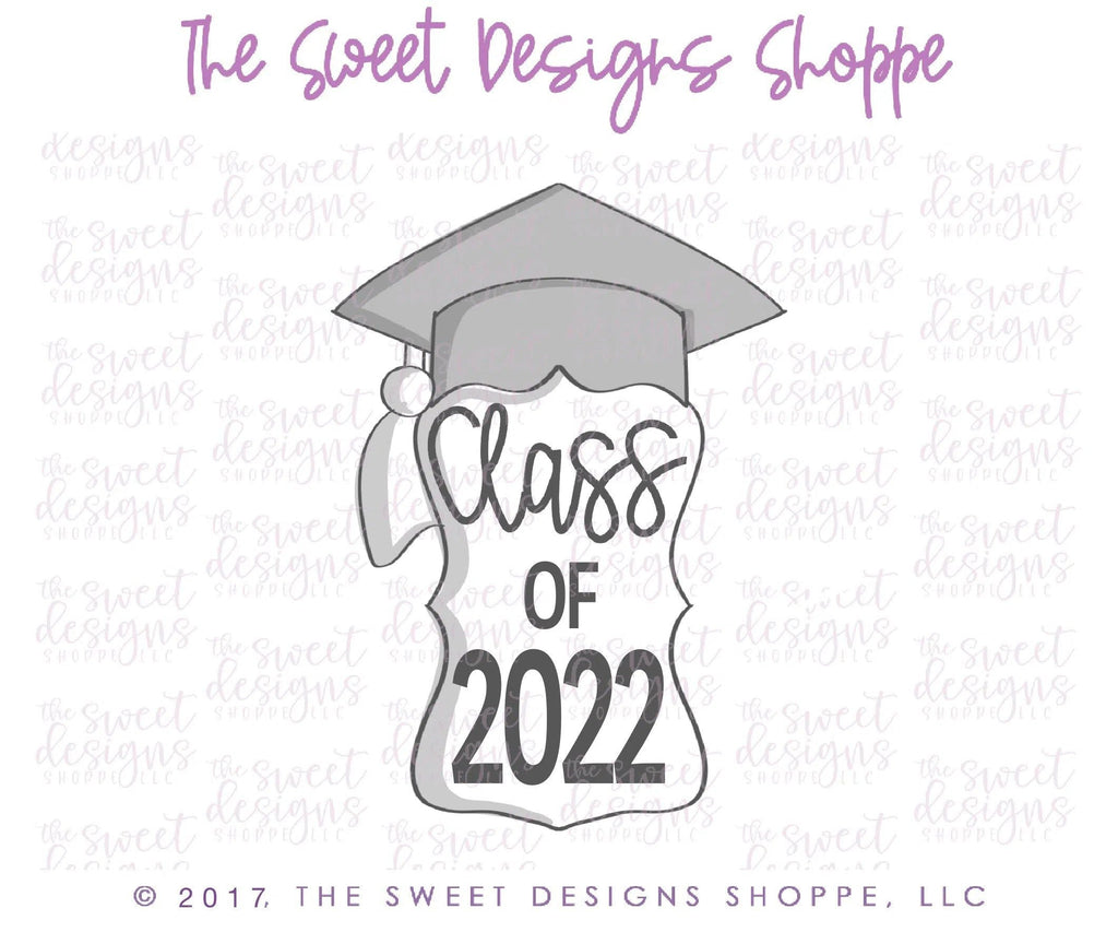 Cookie Cutters - Plaque with Graduation Cap v2- Cookie Cutter - The Sweet Designs Shoppe - - ALL, celebration, Cookie Cutter, Customize, Grad, graduation, graduations, Plaque, Promocode, School, School / Graduation