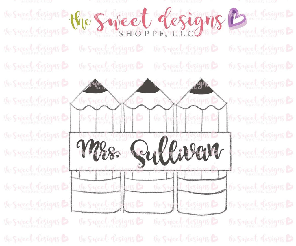 Cookie Cutters - Plaque with Pencils v2- Cookie Cutter - The Sweet Designs Shoppe - TSDS - - ALL,Apple,Cookie Cutter,Grad,graduations,Plaque,Promocode,school,School / Graduation