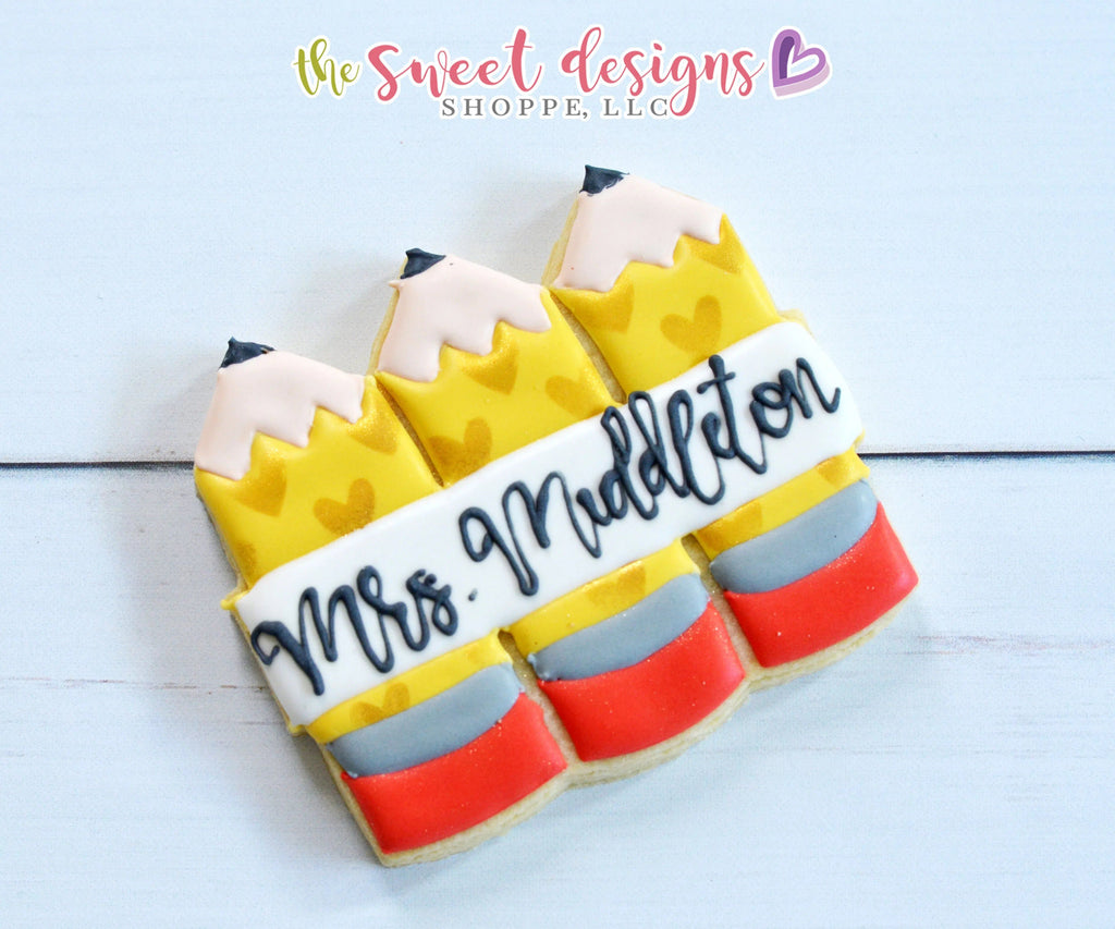 Cookie Cutters - Plaque with Pencils v2- Cookie Cutter - The Sweet Designs Shoppe - TSDS - - ALL,Apple,Cookie Cutter,Grad,graduations,Plaque,Promocode,school,School / Graduation