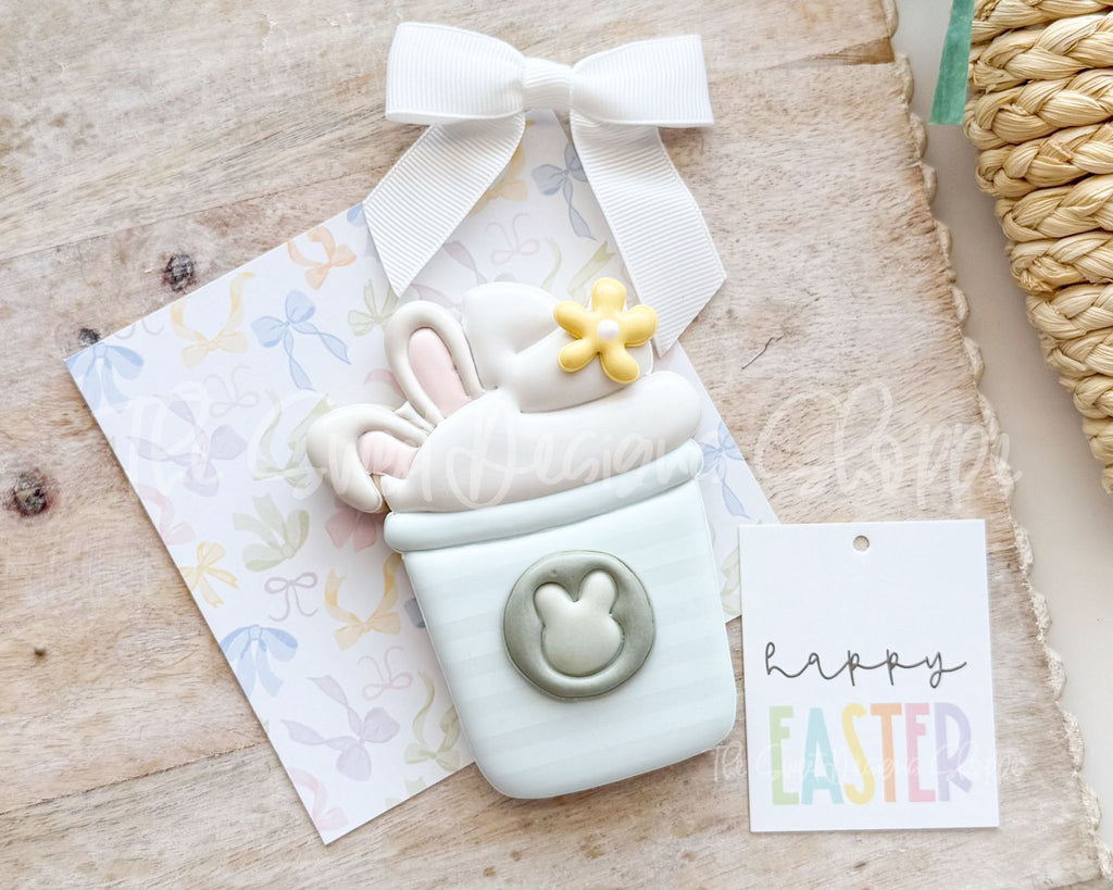 Cookie Cutters - Plastic Coffee Cup with Bunny Ears - Cookie Cutter - The Sweet Designs Shoppe - TSDS - - ALL,beverage,Coffee,Cookie Cutter,Easter,Easter / Spring,Food,Food & Beverages,Food and Beverage,mug,mugs,Promocode,sips